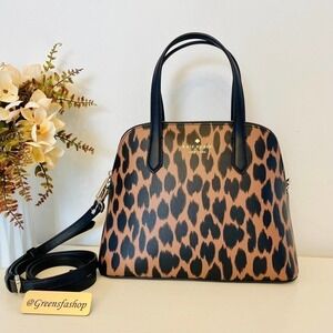 Kate Spade Purse Schuyler Medium Dome Satchel Leopard